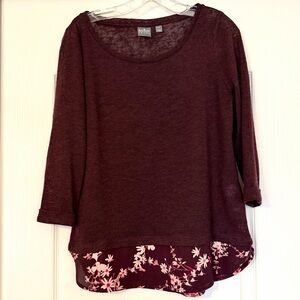 NY&Co Soho Jeans Plum Purple Mixed Media Sweater Size M